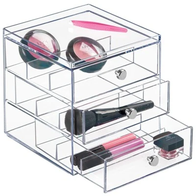 MDesign Plastic Glasses Storage Organizer Box, 3 Drawers 7 MDesign Plastic Glasses Storage Organizer Box, 3 Drawers - Image 5