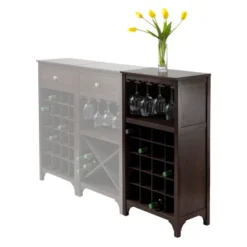 20 Bottles Glass Holder Wine Cabinet Wood/Coffee - Winsome 7 20 Bottles Glass Holder Wine Cabinet Wood/Coffee - Winsome -Furniture Store GUEST 8783e444 71b1 41eb bfef a38f09c0af49