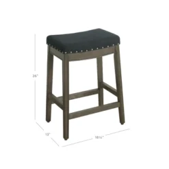 26" Blake Backless Counter Height Barstool With Nailheads - HomePop