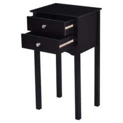 Costway 2 PCS Side Table End Accent Table Night Stand W/ 2 Drawers Black -Furniture Store GUEST 87cd99dd 1693 4375 8a57 4bad5889740d