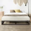 9" Metal Hinged Corner Platform Bed Frame Black - Mellow