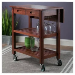 Jonathan Kitchen Cart Walnut - Winsome -Furniture Store GUEST 89a051d9 2ee6 4a28 ad32 2d90ca5b65b1