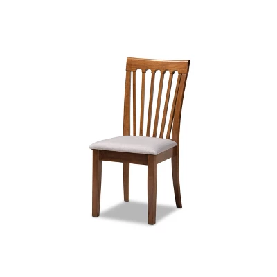 7pc Dining Set Wood And Lore Fabric Upholstered And Wood Gray/Walnut - Baxton Studio 3 7pc Dining Set Wood And Lore Fabric Upholstered And Wood Gray/Walnut - Baxton Studio