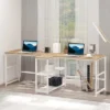 HOMCOM 83" Two Person Computer Desk With 2 Storage Shelves, Double Desk Workstation With Book Shelf, Long Desk Table For Home Office, Natural -Furniture Store GUEST 8a272b2e e5c2 4674 a64f c6e99eddde79