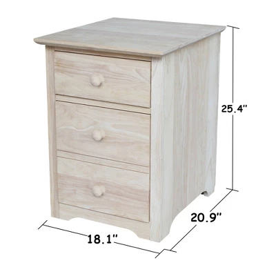 Riley 2 Drawer File Cabinet Unfinished - International Concepts 12 Riley 2 Drawer File Cabinet Unfinished - International Concepts - Image 10