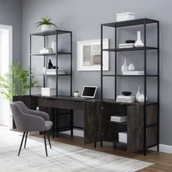 3pc Jacobsen Desk And Large Etagere Set Brown Ash - Crosley 20 3pc Jacobsen Desk And Large Etagere Set Brown Ash - Crosley -Furniture Store GUEST 8a9f72cc db42 4c15 8549 751979b0a74c