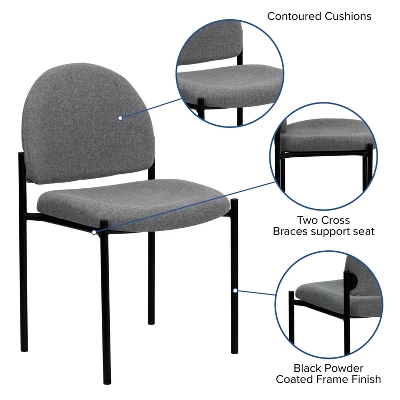 Emma And Oliver Comfort Stackable Steel Side Reception Chair 11 Emma And Oliver Comfort Stackable Steel Side Reception Chair - Image 9