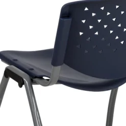 Emma And Oliver Home And Office Navy Plastic Stack Chair With Perforated Back - Guest Chair -Furniture Store GUEST 8c5013a7 5df9 4ddc b077 e68ef2b5b49c