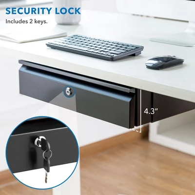 Mount-It! Under Desk Pull-Out Drawer With Lock And 2 Keys Included | Mounts To Desktops Tables And Workbenches Over 0.71 Inches Thick | Matte Black 3 Mount-It! Under Desk Pull-Out Drawer With Lock And 2 Keys Included | Mounts To Desktops Tables And Workbenches Over 0.71 Inches Thick | Matte Black