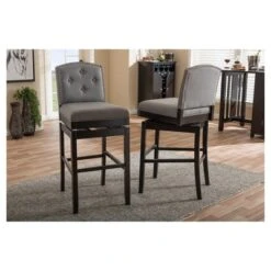 Set Of 2 Ginaro Modern And Contemporary Fabric Button Tufted Upholstered Swivel Barstools - Gray - Baxton Studio 7 Set Of 2 Ginaro Modern And Contemporary Fabric Button Tufted Upholstered Swivel Barstools - Gray - Baxton Studio -Furniture Store GUEST 8da47b1b 941b 4fe9 ad45 242f04dda57b