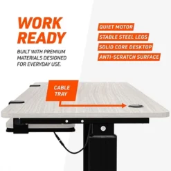 Truweo Electric Motorized Adjustable Programmable Sitting And Standing Home Office Desk Tabletop With Sliding Keyboard Tray, Gray 9 Truweo Electric Motorized Adjustable Programmable Sitting And Standing Home Office Desk Tabletop With Sliding Keyboard Tray, Gray -Furniture Store GUEST 8db8504e fc10 47e3 80bf 72286ebc7f26