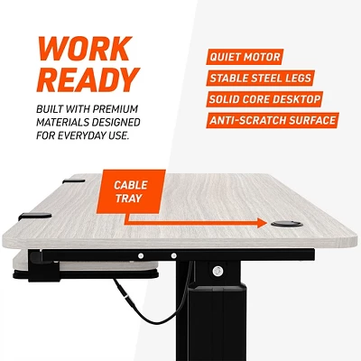 Truweo Electric Motorized Adjustable Programmable Sitting And Standing Home Office Desk Tabletop With Sliding Keyboard Tray, Gray 6 Truweo Electric Motorized Adjustable Programmable Sitting And Standing Home Office Desk Tabletop With Sliding Keyboard Tray, Gray - Image 4