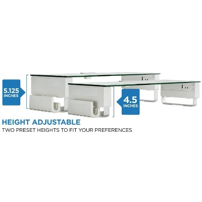 Mount-It! Tempered Glass And Aluminum Monitor Stand With USB Adapter | Fits Up To 32" Monitors | 66 Lbs. Weight Capacity 7 Mount-It! Tempered Glass And Aluminum Monitor Stand With USB Adapter | Fits Up To 32" Monitors | 66 Lbs. Weight Capacity - Image 5