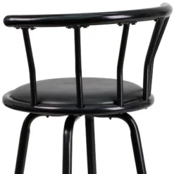 Emma And Oliver Crown Back Black Metal Barstool With Black Vinyl Swivel Seat -Furniture Store GUEST 8f981518 d5ad 481a 8ae1 5484ab22439b