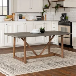 72" Solid Wood Trestle Dining Table - Saracina Home -Furniture Store GUEST 8fbc3eac 495c 473c a8bb 820001872494