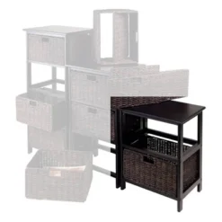 20.31" Omaha Storage Rack With Baskets Black - Winsome