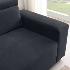 87" Velvet 2-Seater Sectional Sofa With Multi-Angle Adjustable Headrest - ModernLuxe -Furniture Store GUEST 90a8b630 5009 4f44 bad1 e66433786ff0