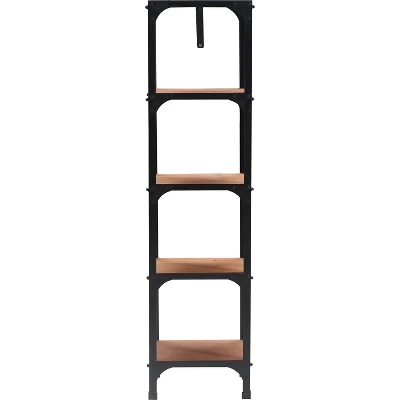59.25" Overland Bookshelf Wood And Black Metal - Serta 6 59.25" Overland Bookshelf Wood And Black Metal - Serta - Image 4