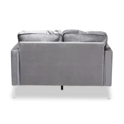 Baxton Studio Clara Velvet Fabric Upholstered 2 Seater Loveseat Gray - BaxtonStudio -Furniture Store GUEST 929b4417 056b 4679 bd83 71a02f46170f