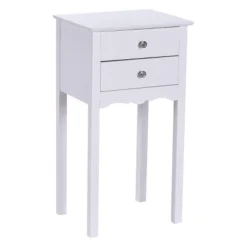 Costway Side Table End Accent Table Night Stand W/ 2 Drawers Furniture White -Furniture Store GUEST 938156b6 4bc9 48ec 9930 ccb8cf65e4a3