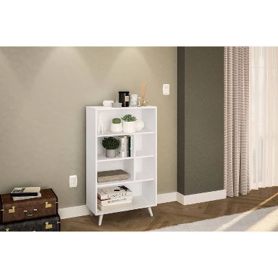 40.75" Sidney 4 Shelf Bookshelf White - Polifurniture 8 40.75" Sidney 4 Shelf Bookshelf White - Polifurniture - Image 6
