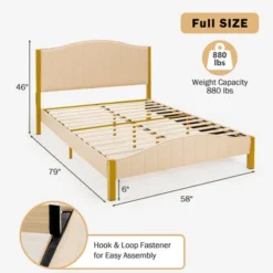 Costway FullQueen Size Upholstered Bed Frame Mattress Foundation Platform Quilted Headboard 15 Costway FullQueen Size Upholstered Bed Frame Mattress Foundation Platform Quilted Headboard -Furniture Store GUEST 9477b7ab d555 434a 9fc6 522fdd37b1ab