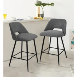 26.5" Edwin Upholstered Counter Height Stool (Set Of 2) Black Leg-The Pop Maison -Furniture Store GUEST 948cca3a 3cb7 4548 9db7 0ec30eb43362