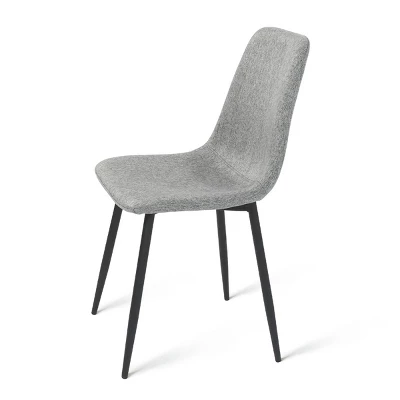 Mona+Bingo 7-Piece Black Rectangular Clear Tempered Transparent Glass Table With 6 Upholstered Side Chairs-Maison Boucle 8 Mona+Bingo 7-Piece Black Rectangular Clear Tempered Transparent Glass Table With 6 Upholstered Side Chairs-Maison Boucle - Image 6