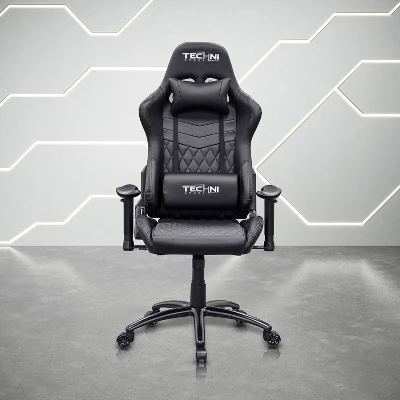 Ts-5100 Ergonomic High Back Racer Style Video Gaming Chair - Black - Techni Sport 6 Ts-5100 Ergonomic High Back Racer Style Video Gaming Chair - Black - Techni Sport - Image 4
