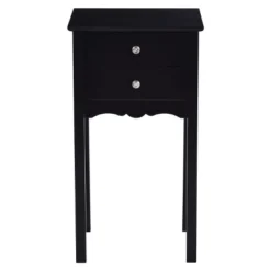 Costway 2 PCS Side Table End Accent Table Night Stand W/ 2 Drawers Black -Furniture Store GUEST 956fe3d0 f653 41ce a8ea 604d89fe64d9