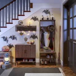 Afton 4 Hook Metal Frame Wall Shelf Woodgrain - RiverRidge Home -Furniture Store GUEST 95a0aa36 80a5 4b9d 9db5 f9edb38ddd6b