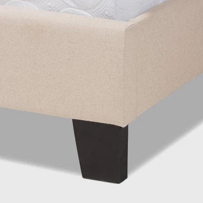 Ramon Linen Panel Bed With Nailhead Trim - Baxton Studio 6 Ramon Linen Panel Bed With Nailhead Trim - Baxton Studio - Image 4