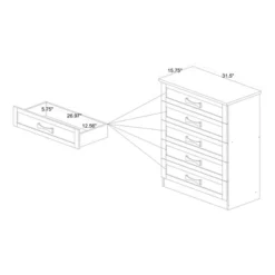 Colburn Wood 5 Drawer Tallboy Storage Chest Oak Brown - Baxton Studio -Furniture Store GUEST 962413b8 4b5e 4650 a357 1c0786225007