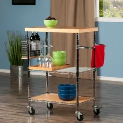 Medera Kitchen Cart Natural - Winsome -Furniture Store GUEST 9654552e 1604 40a9 83b0 b8416ab3071c
