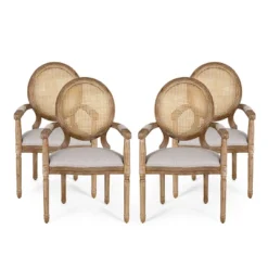 Set Of 4 Judith French Country Wood And Cane Upholstered Dining Chairs - Christopher Knight Home -Furniture Store GUEST 96a70970 be9a 4018 b1d1 e1bbf1b20111