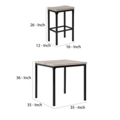 36" Counter Height Dining Table And Stool Set Gray/Black - The Urban Port -Furniture Store GUEST 97797b0e de1c 4bc6 a3ee bf4c024e51f8
