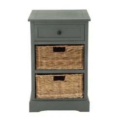 Wood Side Table With Storage And Basket Drawers White - Olivia & May 13 Wood Side Table With Storage And Basket Drawers White - Olivia & May -Furniture Store GUEST 985e7f2f ed2a 4743 9435 6cf7c948996d