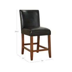 24" Faux Leather Luxury Counter Height Barstool - HomePop -Furniture Store GUEST 98a011e2 93c5 4613 b81e 7e1922d2ec54