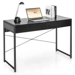Costway Computer Desk Metal Frame Study Table Home Office Workstation W/2 Drawers -Furniture Store GUEST 98e6b01b 3e47 4b3c bc9c 09506f49cd06