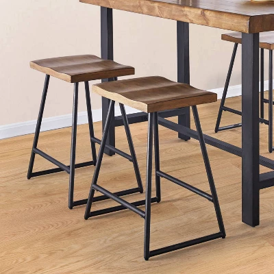 24" Set Of 2 Landon Counter Height Barstool Honey - Steve Silver Co. 3 24" Set Of 2 Landon Counter Height Barstool Honey - Steve Silver Co.