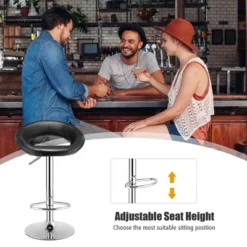 Costway Set Of 2 Bar Stools Adjustable PU Leather Barstools Swivel Pub Chairs Black New Low Back -Furniture Store GUEST 9a7e39d9 d9e3 4856 9427 5b64ffb4fb0d