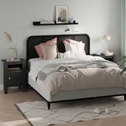 Costway Nightstand Compact Side End Sofa Table With Open Shelf & Cabinet Dark Grey Oak/Walnut -Furniture Store GUEST 9b03eaf0 2b74 4c30 a1ee 89d9a45939bc