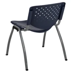 Emma And Oliver Home And Office Navy Plastic Stack Chair With Perforated Back - Guest Chair -Furniture Store GUEST 9b31b3c7 3e01 47a3 b224 e9c358adf45c