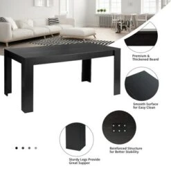 Costway 9pcs Dining Set Wood Table And 8 Fabric Chairs Home Kitchen Modern -Furniture Store GUEST 9ba09757 30b3 4cfe a632 50df584ef2ba