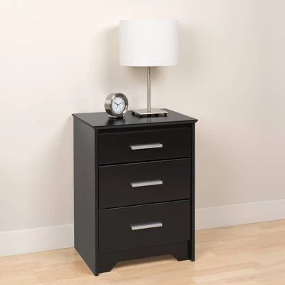 Coal Harbor 3 - Drawer Tall Nightstand - Prepac 3 Coal Harbor 3 - Drawer Tall Nightstand - Prepac