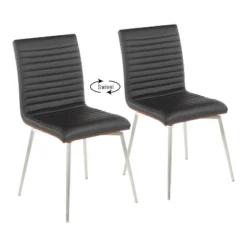 Set Of 2 Mason Swivel Modern Walnut Wood Back Dining Chairs - Lumisource 17 Set Of 2 Mason Swivel Modern Walnut Wood Back Dining Chairs - Lumisource -Furniture Store GUEST 9dcd9ac1 009a 48cd aa65 9436e34e6f79