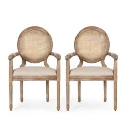 Set Of 2 Judith French Country Wood And Cane Upholstered Dining Chairs - Christopher Knight Home -Furniture Store GUEST 9e295e5d fba0 4233 abd4 93d956e31c41