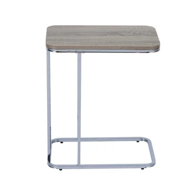 20" Cora Wood Grain Finish And Metal Base C-Table Brown - Teamson Home 5 20" Cora Wood Grain Finish And Metal Base C-Table Brown - Teamson Home - Image 3