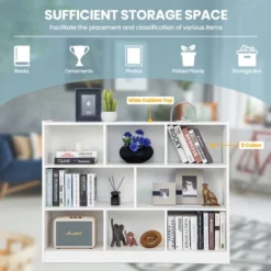 Costway 3-tier Open Bookcase 8-Cube Floor Standing Storage Shelves Display Cabinet White -Furniture Store GUEST 9ed7b6bb 1b1c 4410 8079 a9a7cf3569a2