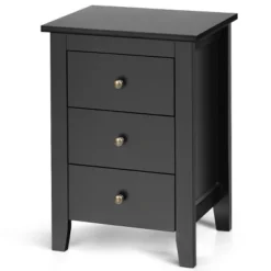 Costway Nightstand End Beside Sofa Table Cabinet W/ 3 Drawers Bedroom Furniture Black -Furniture Store GUEST 9ef9c238 0c12 4304 b346 8d07d7ed1bca